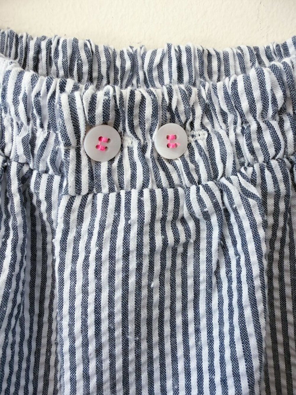 π©΅ Free People Blue Seersucker Boxer Shorts / Size XS - Picture 2 of 5
